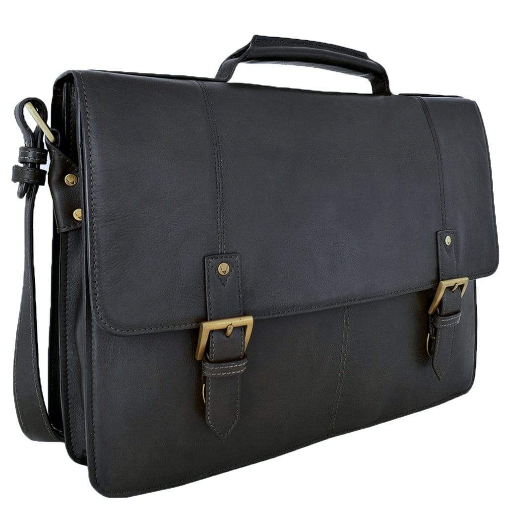 Hidesign Charles Mens Leather Briefcase - Black