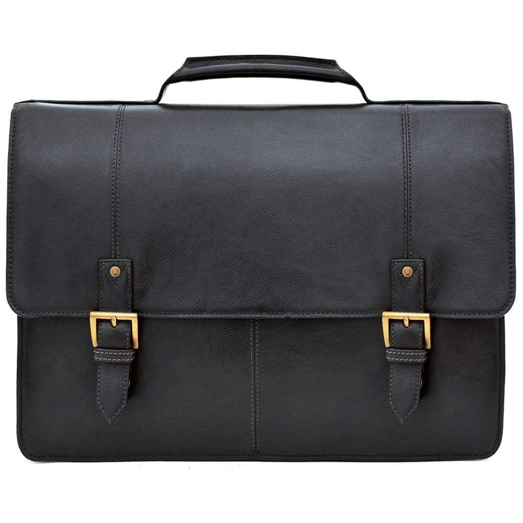 Hidesign Charles Mens Leather Briefcase - Black