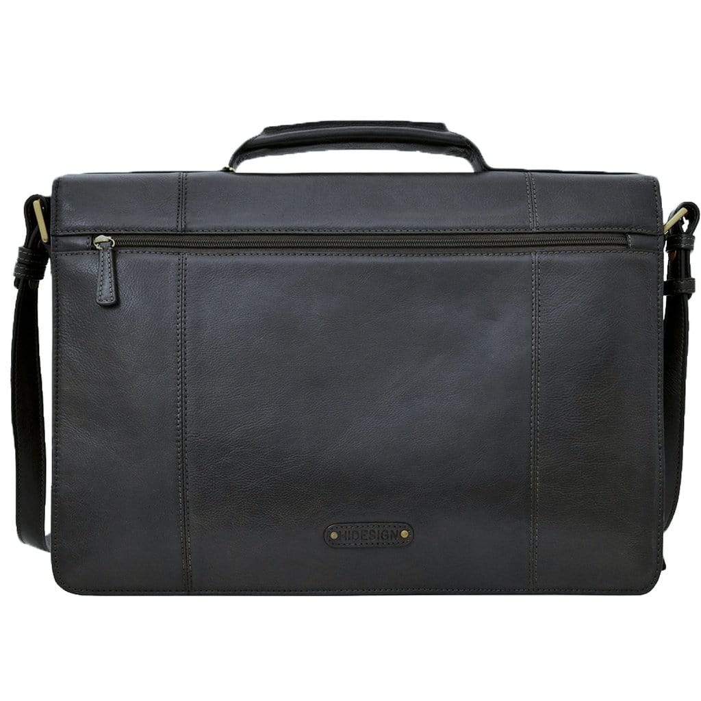 Hidesign Charles Mens Leather Briefcase - Black