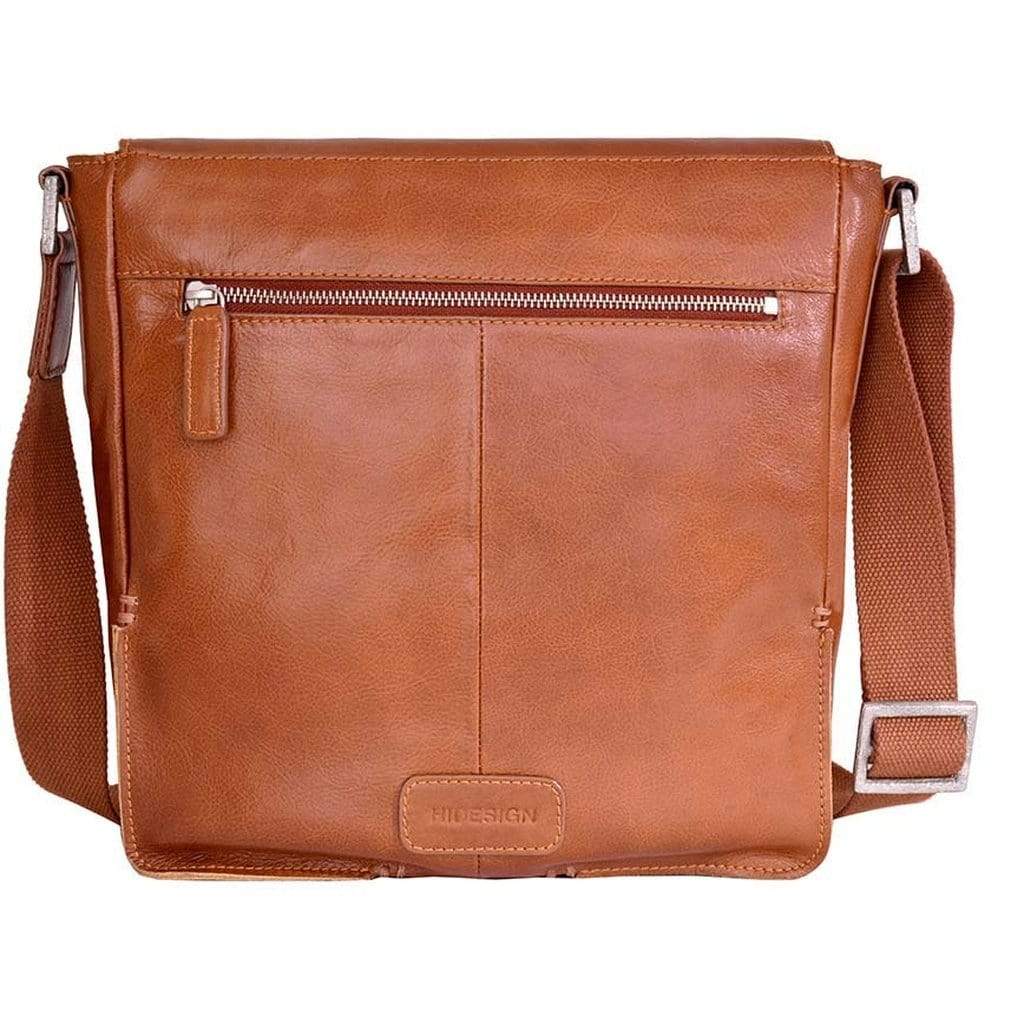 Hidesign Fred Leather Messenger Bag - Light Tan