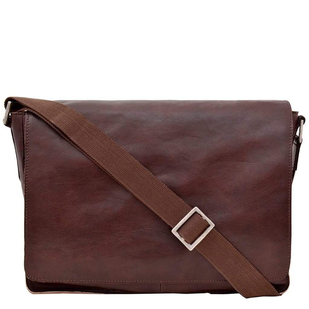 Hidesign Fred Leather Messenger Bag - Tan