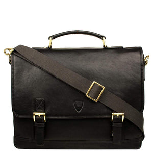 Hidesign Hunter Leather Briefcase - Black