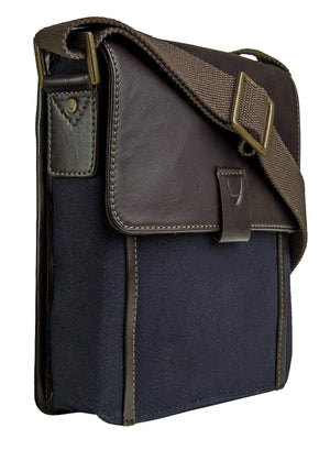 Hidesign Mens Leather & Canvas Cross Body Bag