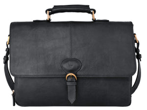 Hidesign Parker Leather Briefcase - Black