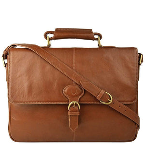 Hidesign Parker Leather Briefcase - Tan