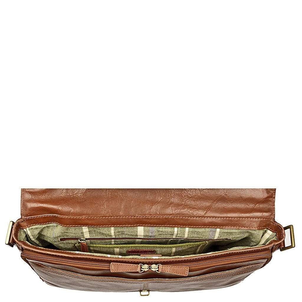 Hidesign Parker Leather Briefcase - Tan