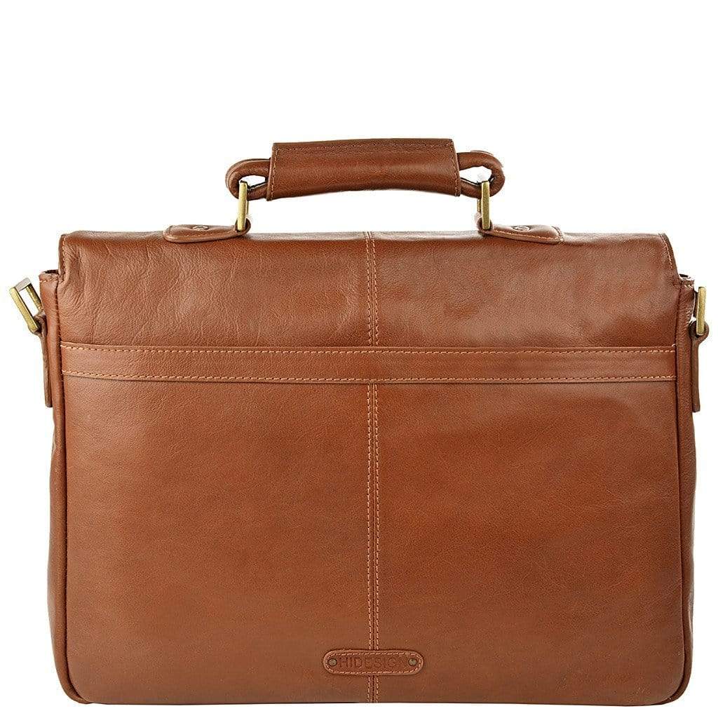 Hidesign Parker Leather Briefcase - Tan