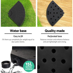 Instahut - 3M Cantilever Umbrella with 48x48cm Base - Charcoal