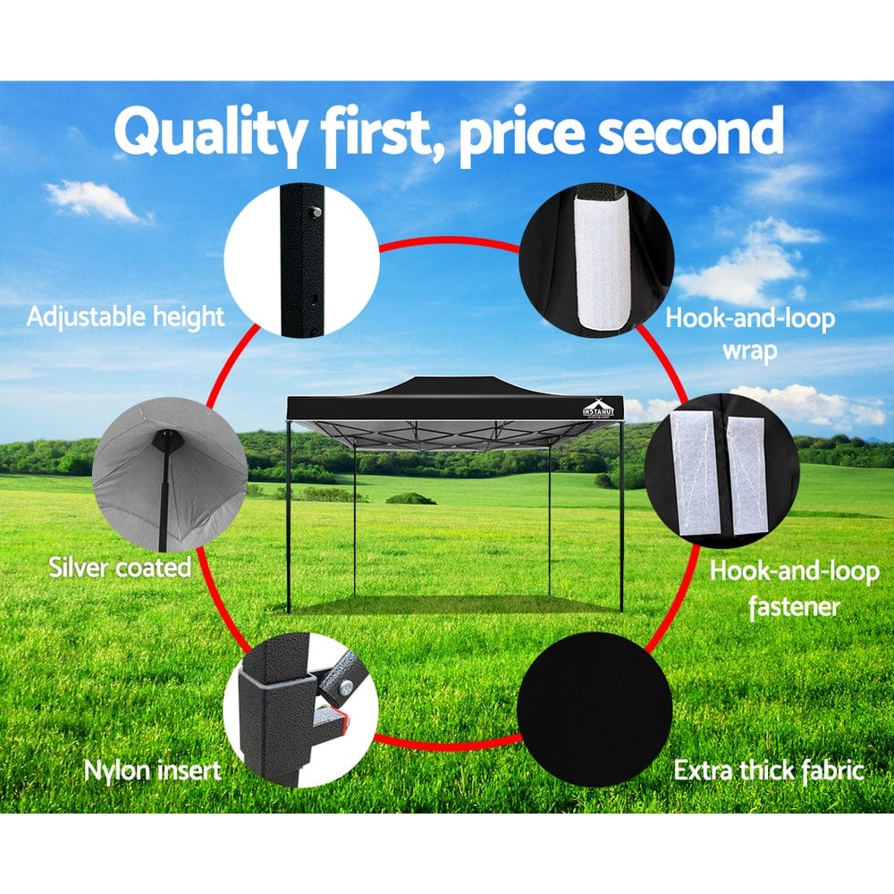 Instahut - Pop Up Gazebo or Marquee 3m x 4.5m - Black