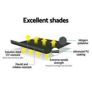 Instahut - Retractable Fixed Pivot Arm Awning 3.1m X 2.1m - Grey