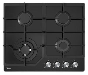 Midea - 60cm Black Glass Gas Cooktop