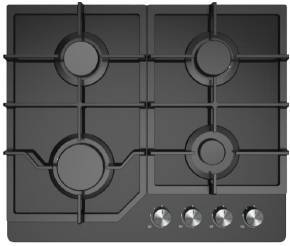 Midea 60cm Black Glass Gas Cooktop - 60G40ME084-GFN