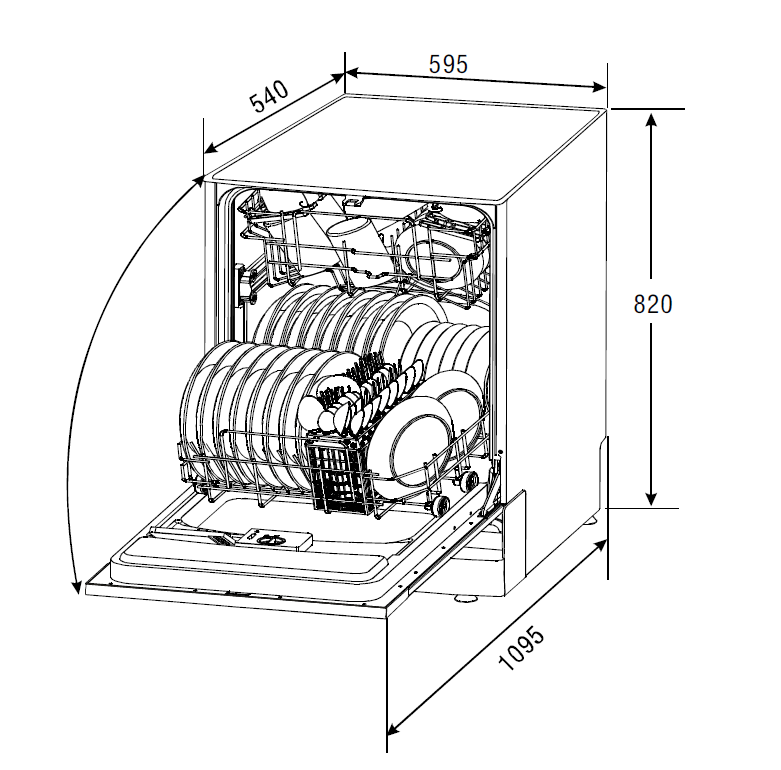 Midea - 60cm Integrated Dishwasher - DS9568