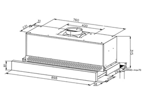 Midea 90cm Twin Motor Recirculating Slideout -  FRH904