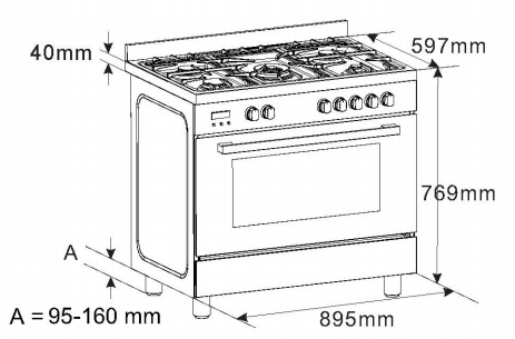 Midea 90cm Upright Electric Cooker -  36RME5RFR00P48