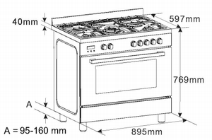 Midea 90cm Upright Electric Cooker -  36RME5RFR00P48