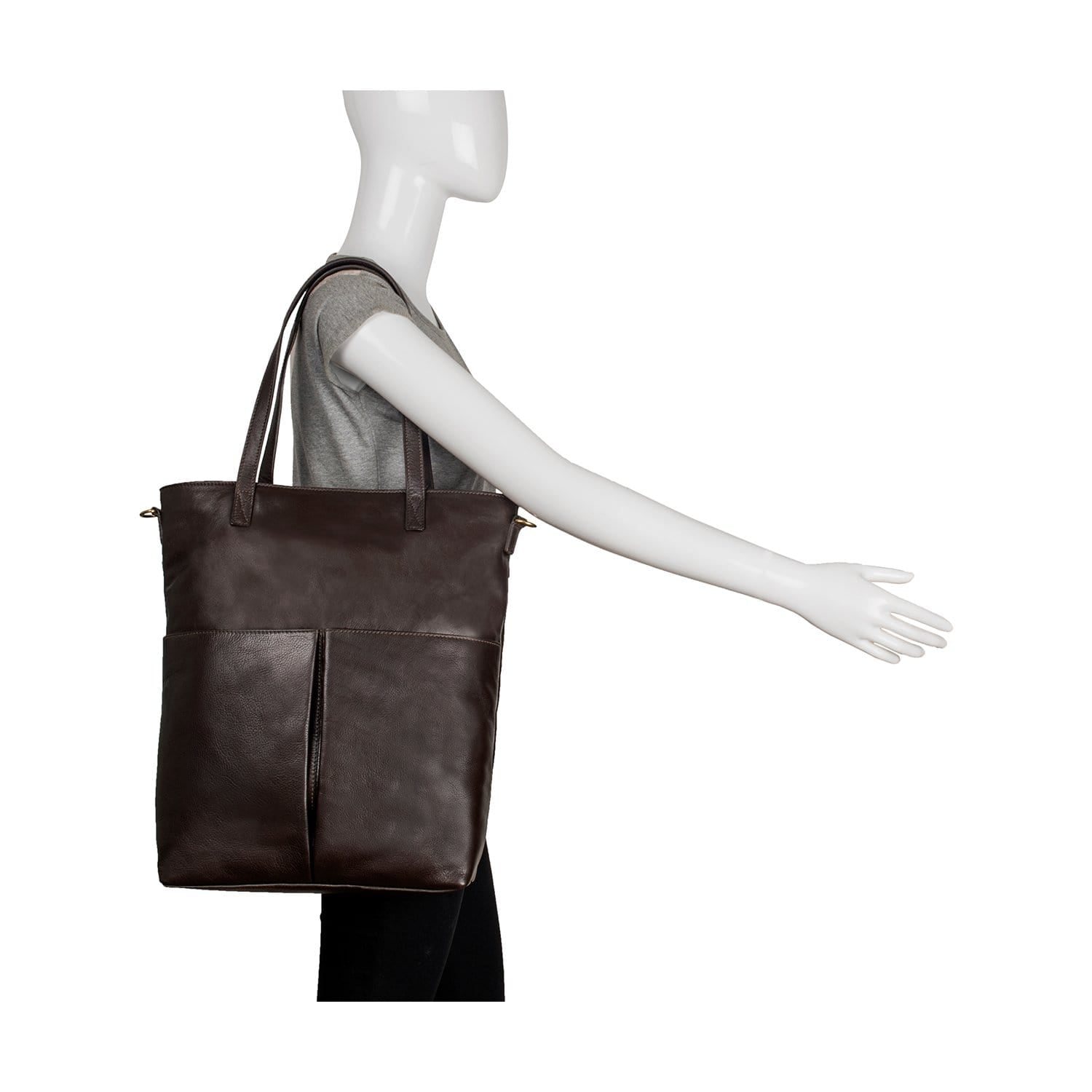 Pepper Large Leather Tote With Sling Strap