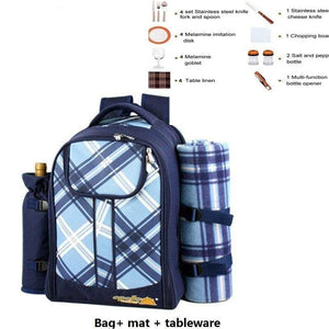Picnic Bag Portable Camping Backpack With Cutlery Refrigerator Bag Cubiertos Picnic Set for 4 Camping Cooler Bags With Blanket