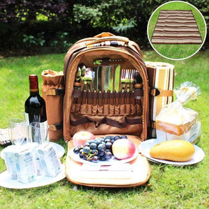 Picnic Bag Portable Camping Backpack With Cutlery Refrigerator Bag Cubiertos Picnic Set for 4 Camping Cooler Bags With Blanket