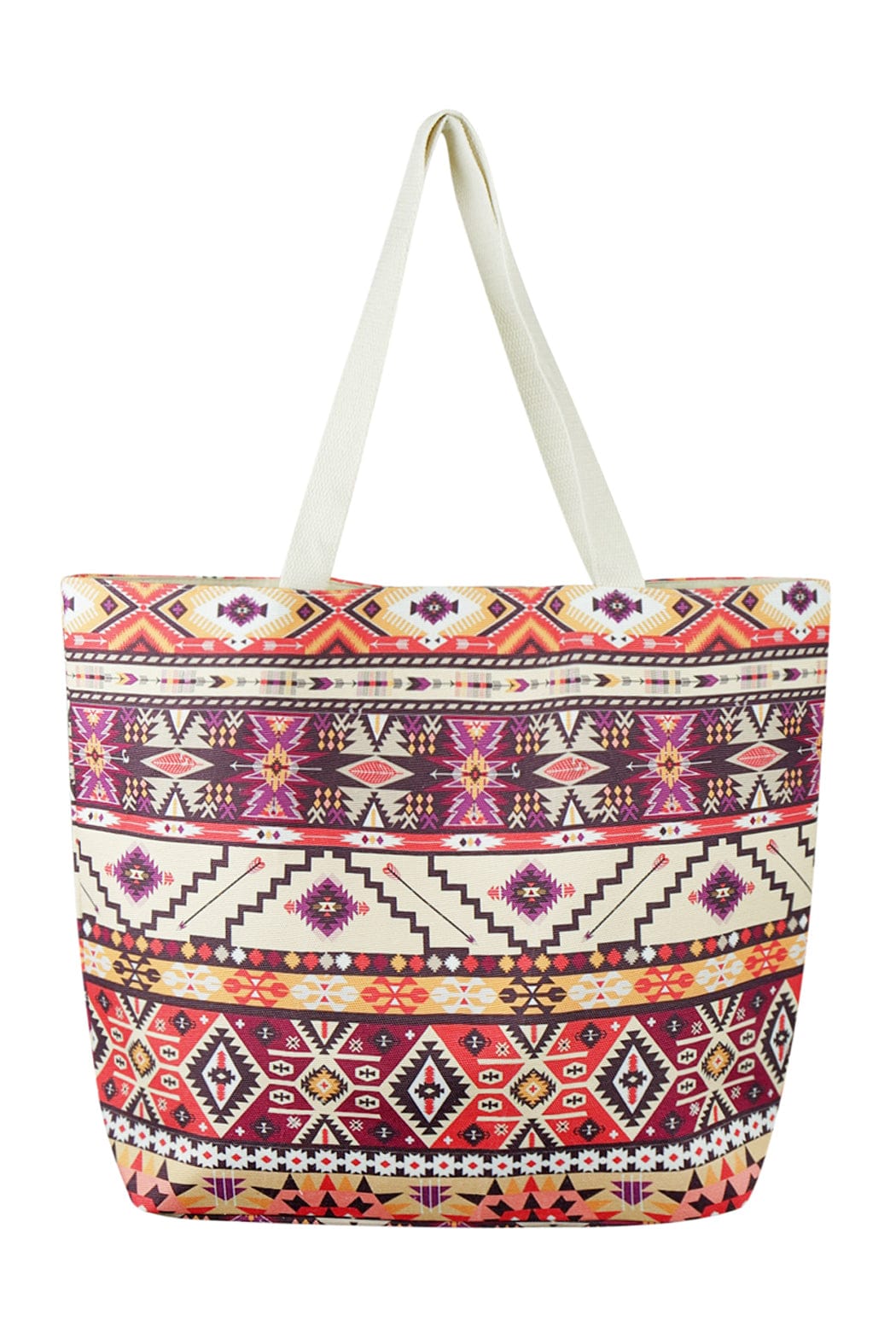 Red Bean Aztec Pattern Tote Bag