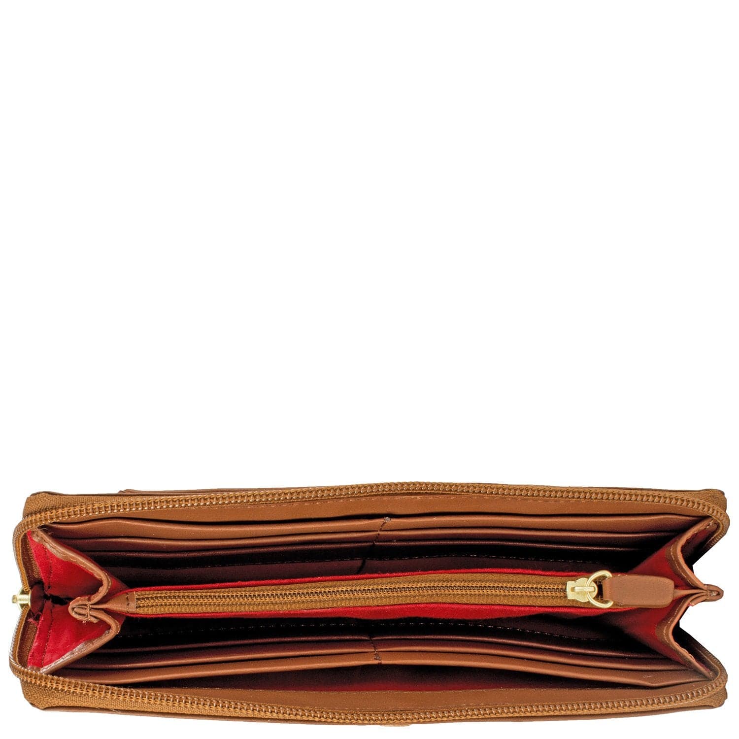 Stitch Zip Around Leather Wallet