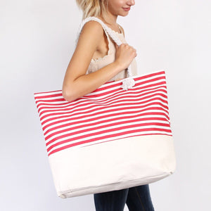 Striped Jumbo Tote Bag