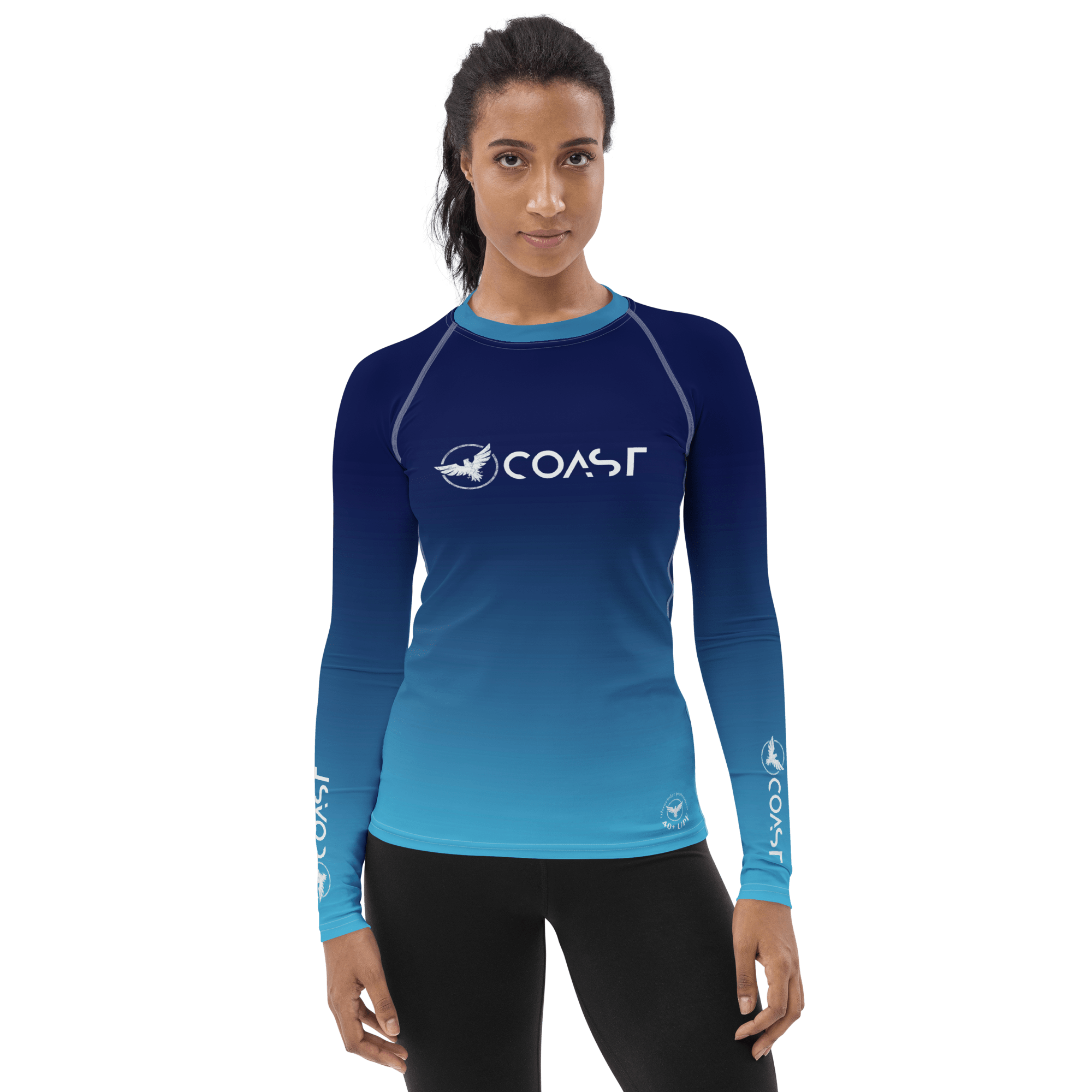 Women's Ocean Fade Sleeve Performance Rash Guard UPF 40+