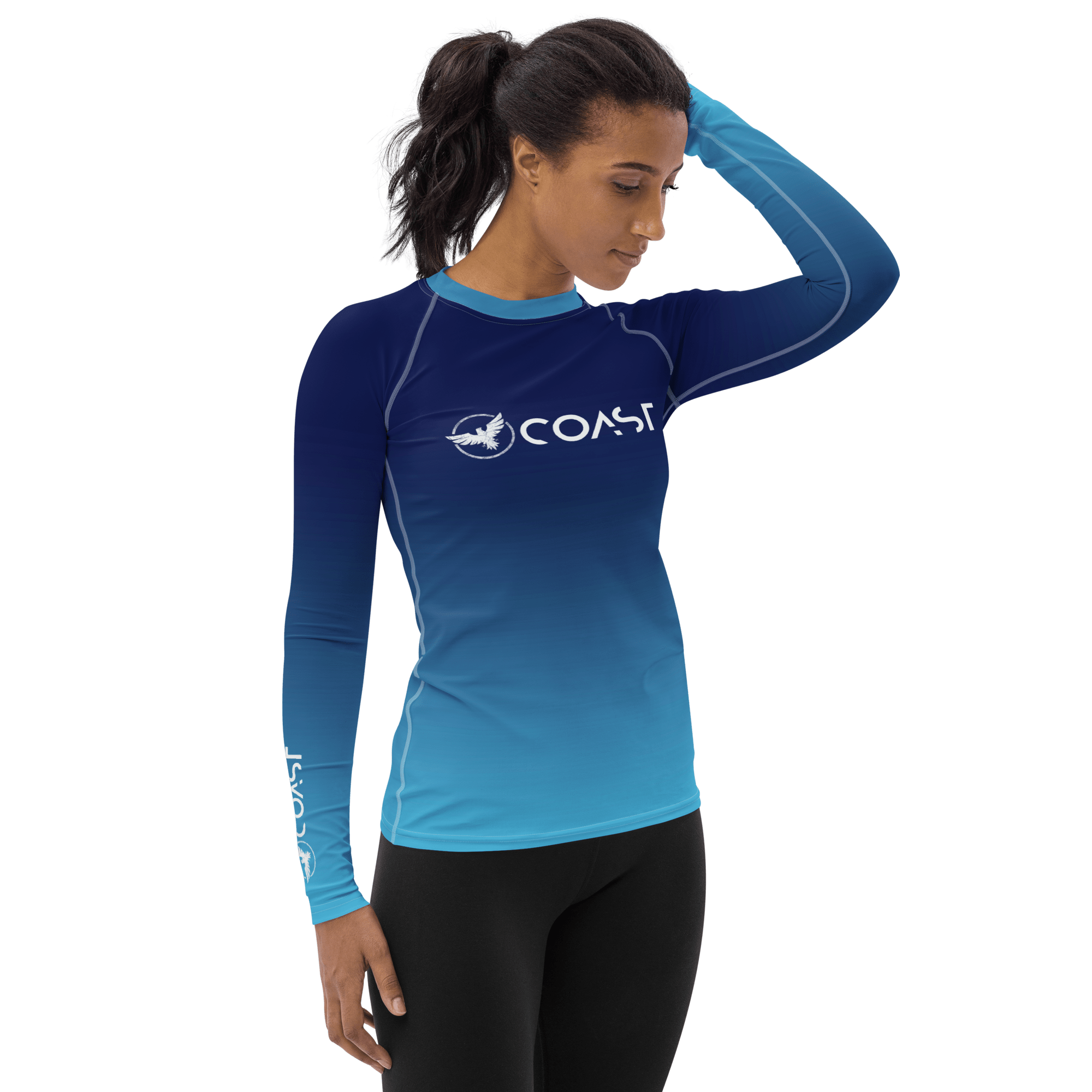 Women's Ocean Fade Sleeve Performance Rash Guard UPF 40+